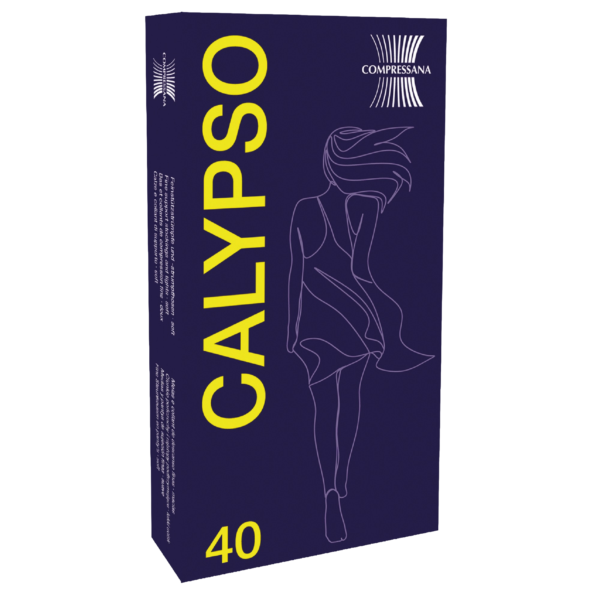 Produktverpackung der COMPRESSANA Calypso 40 DEN Stützstrümpfe mit leichter Kompression